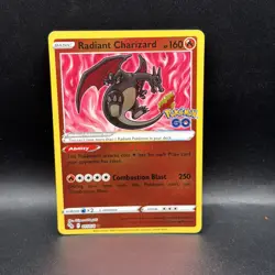 Radiant Charizard Holo Radiant Rare Pokemon GO 011/078 A - Image 1