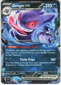 Gengar ex - 104/162 Pokemon SV05: Temporal Forces Holo Double Rare NM - Image 1