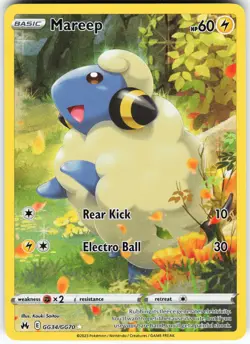 Mareep GG34/GG70 Pokemon Crown Zenith: Galarian Gallery Holo Ultra Rare NM - Image 1