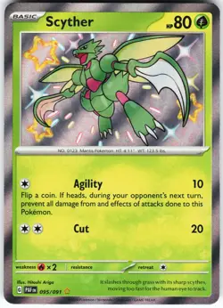 Scyther 095/091 Pokemon SV: Paldean Fates Holo Shiny Rare NM - Image 1