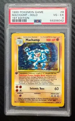 1999 Pokemon 1st Edition Machamp #8 PSA 4 - Image 1