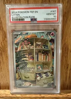 2024 Pokemon TCG Litten Illustration Rare Card Graded Gem Mint 10 - Image 1