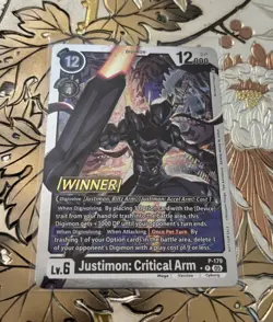 Digimon Card Game Justimon: Critical Arm Winner Foil P-179 Promo - Image 1