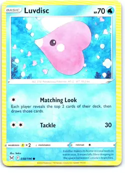 Luvdisc 038/196 Common Lost Origin Pokemon Near Mint - Image 1