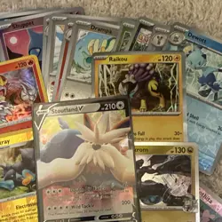 1 Stoutland V + 50 Pokemon TCG Holo/Reverse Holo Lot Raikou Entei Bulbasaur - Image 2