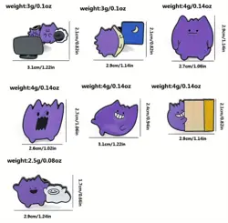 Pokemon 7pcs Gengar Cute Derpy Enamel Pin Brooch Nintendo Anime - Image 2
