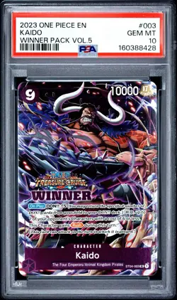 PSA 10 One Piece Kaido 2023 Treasure Cruise Winner ST04-003 Low Pop! - Image 1