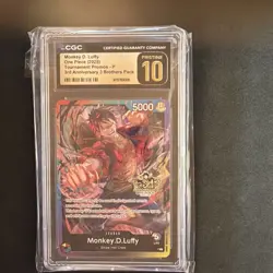 2025 ONE PIECE PROMOS 3RD ANNIVERSARY TOURNAMENT MONKEY D. LUFFY PRISTINE CGC 10 - Image 1