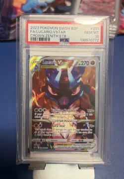Pokemon TCG Lucario VSTAR Crown Zenith 291 Full Art Promo Holo PSA 10 - Image 1