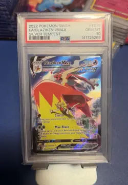 Pokemon TCG Blaziken VMAX Silver Tempest TG15 Ultra Rare Holo PSA 10 320 HP - Image 1