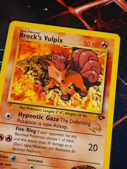 MP Pokemon (W Stamp) BROCK'S VULPIX Card GYM CHALLENGE Set 37/132 Wizard Promo#1 - Image 1