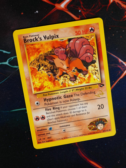 MP Pokemon (W Stamp) BROCK'S VULPIX Card GYM CHALLENGE Set 37/132 Wizard Promo#1 - Image 2