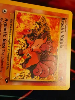 MP Pokemon (W Stamp) BROCK'S VULPIX Card GYM CHALLENGE Set 37/132 Wizard Promo#1 - Image 3