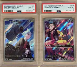 Pokemon Black Star Promo Marnie's Morpeko and Steven's Beldum PSA 10 Sequential - Image 1