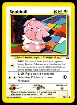 SNUBBULL 74/111 COMMON NEO GENESIS POKEMON UNLIMITED MP - Image 1