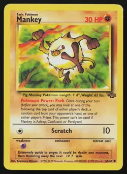 MANKEY 55/64 COMMON JUNGLE POKEMON UNLIMITED MP - Image 1