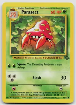 PARASECT 41/64 UNCOMMON JUNGLE POKEMON UNLIMITED LP - Image 1