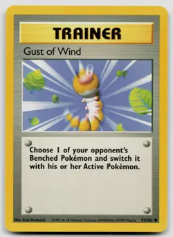 GUST OF WIND 93/102 COMMON BASE SET UNLIMITED POKEMON LP - Image 1
