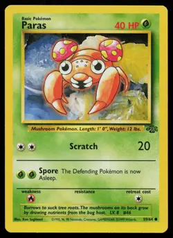 PARAS 59/64 COMMON JUNGLE POKEMON UNLIMITED MP - Image 1