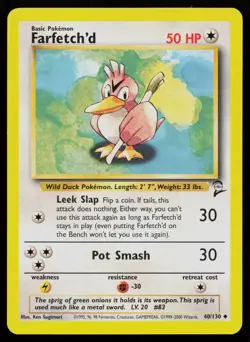 FARFETCH'D 40/130 UNCOMMON BASE SET 2 POKEMON MP - Image 1