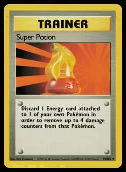 SUPER POTION 90/102 UNCOMMON BASE SET UNLIMITED POKEMON MP - Image 1