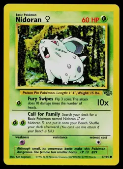 NIDORAN F 57/64 COMMON JUNGLE POKEMON UNLIMITED LP - Image 1