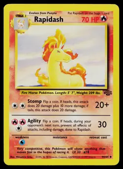 RAPIDASH 44/64 UNCOMMON JUNGLE POKEMON UNLIMITED LP - Image 1