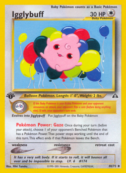 Igglybuff 40/75 UC Neo Discovery Pokemon Unlimited NM/M - Image 1