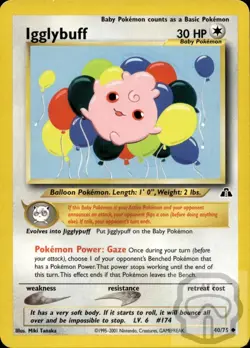 Igglybuff 40/75 UC Neo Discovery Pokemon Unlimited NM/M - Image 3