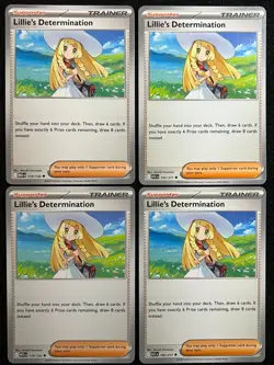4x Lillie's Determination Playset ASC 192/MEG 119 Uncommon Pokemon NM - Image 1