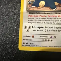 2000 Pokemon Gym Heroes Rocket's Snorlax 33/132 Excellent condition - Image 5