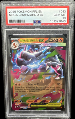 2025 Pokemon Phantasmal Flames Mega Charizard X ex #013/094 Double Rare PSA 10 - Image 1