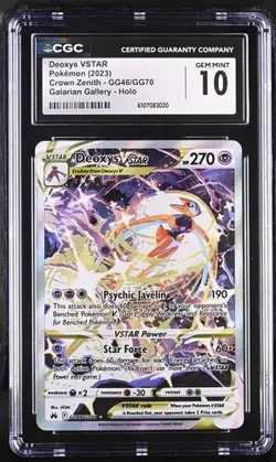✨✨ CGC 10 ENGLISH Deoxys VSTAR GG46/GG70 Crown Zenith Holo Pokemon Card - Image 1