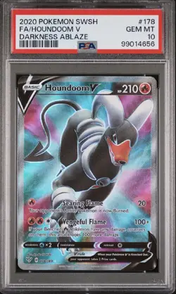 Houndoom V 178/189 2020 Pokemon SWSH Darkness Ablaze Full Art PSA 10 - Image 1