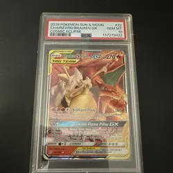 The Pokemon Company 2019 Cosmic Eclipse Charizard & Braixen GX 22/236 PSA 10 - Image 2
