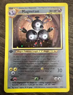 Pokemon TCG Magneton Neo Revelation 10/64 Holo 1st Edition Holo Rare - Image 1