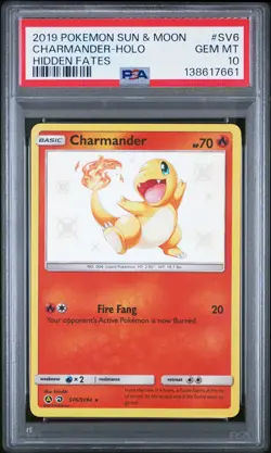 Charmander Holo SV6/SV94 Hidden Fates Pokemon PSA 10 - Image 1