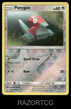 PORYGON 155/214 C UNBROKEN BONDS POKEMON REVERSE HOLO NM/M - Image 1