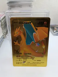 Fan Art - Charizard V Gold Foil Textured Collector Pokemon Card 079/073 HP220 - Image 1