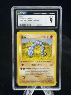 Onix #56 1st Edition Base Set 1999 Pokemon Game CGC 9 🪨 - Image 1