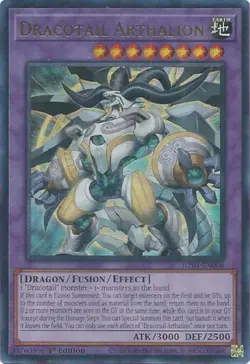 Yugioh! LP Dracotail Arthalion - JUSH-EN006 - Ultra Rare - 1st Edition Lightly P - Image 1
