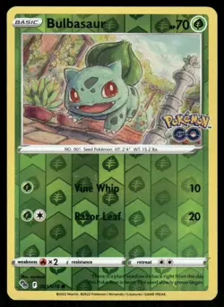 Pokemon Cards Bulbasaur 001/078 Reverse Holo Pokemon GO Common NM *1 - Image 1