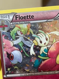 POKEMON FLOETTE XY139 PROMO BLACK STAR COSMOS HOLOFOIL WITH BIG SWIRL NM CARD - Image 3