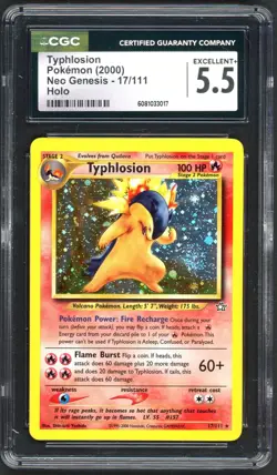 Pokemon Card - CGC 5.5 Typhlosion 17/111 - Neo Genesis Holo - Excellent+ - Image 1