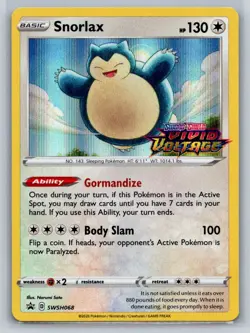 Snorlax - (Prerelease) Holo Promo SWSH: Sword & Shield Promo Cards SWSH068 NM - Image 1