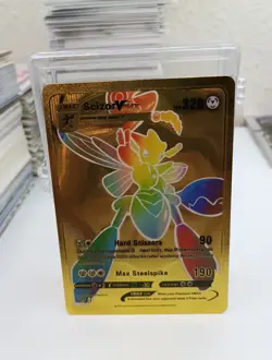 Scizor VMAX 193/189 Rainbow HP320 Gold Foil Fan Art Display Card - Image 1