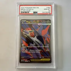 2025 Pokemon MEG EN Ultra Rare #163 Mega Latias Ex PSA 10 Cracked Slab - Image 1