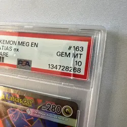 2025 Pokemon MEG EN Ultra Rare #163 Mega Latias Ex PSA 10 Cracked Slab - Image 3