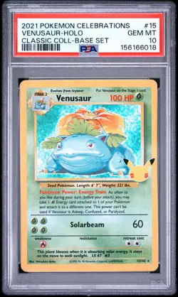 2021 POKEMON CELEBRATIONS CLASSIC COLLECTION #15 VENUSAUR-HOLO PSA 10 - Image 1