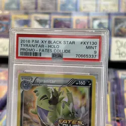 2016 Pokemon Tyranitar Holo XY Fates Collide Prerelease Promo XY130 PSA 9 POP 58 - Image 2